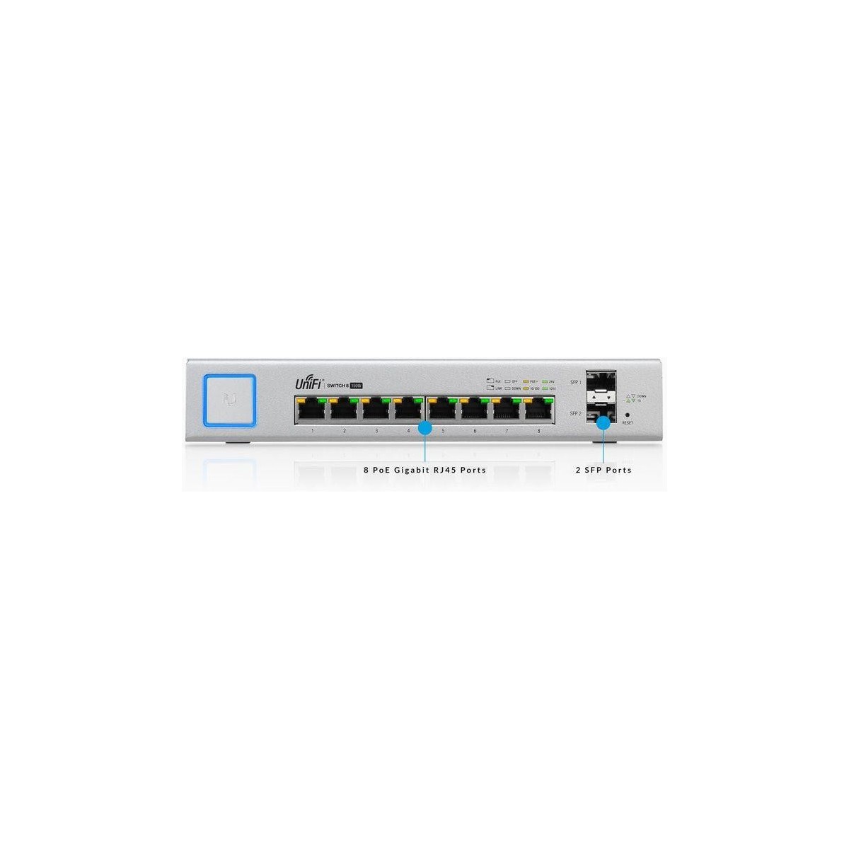 UbiQuiti Networks UniFi US-8-150W - Managed - Gigabit Ethernet (10/100/1000) - Full duplex - Power over Ethernet (PoE) - Wall mo