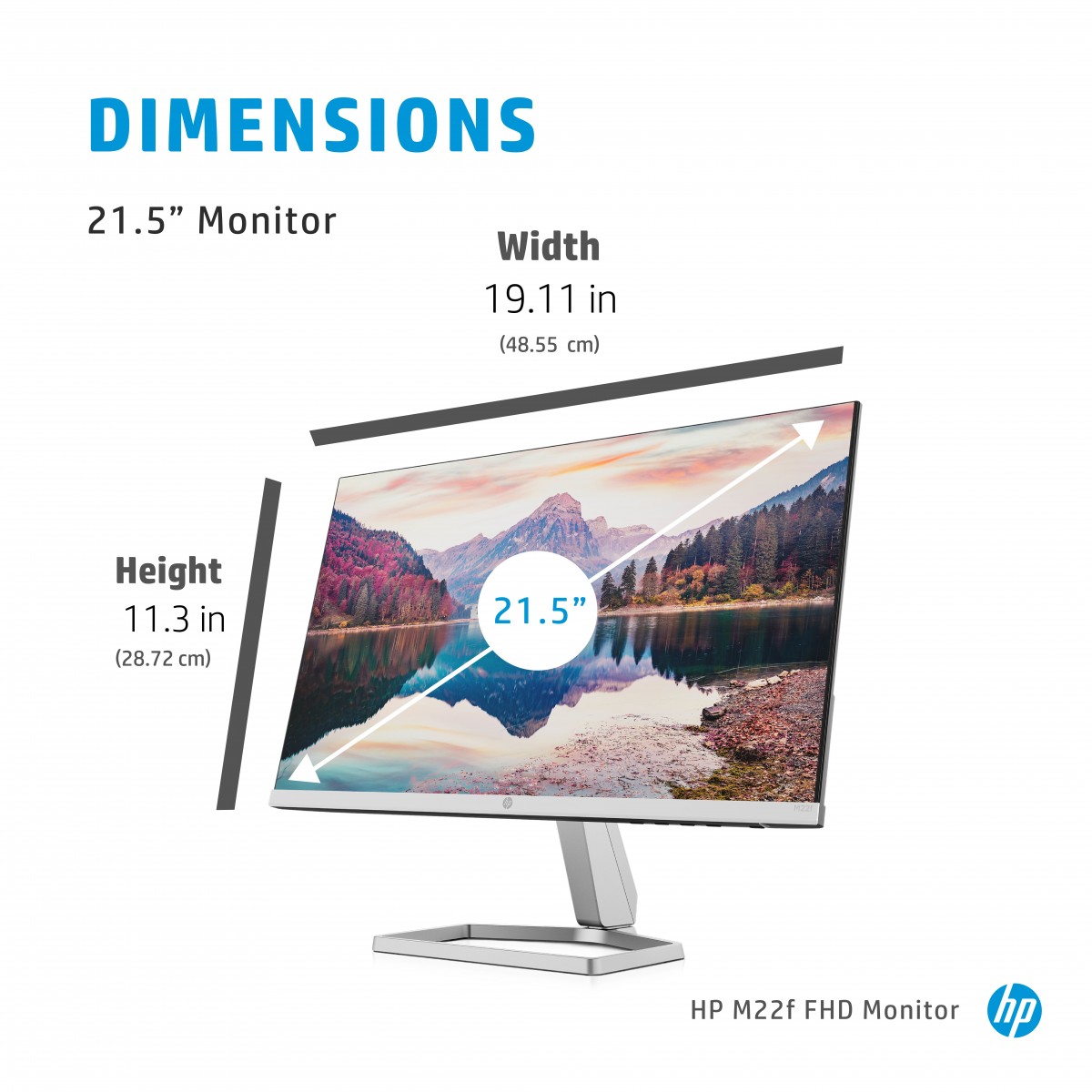 HP M22f 54.6cm 21.5" Full HD IPS Monitor HDMI/VGA 5ms 75Hz 300cd/m?