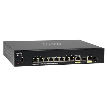 Cisco Small Business SG350-10MP - Managed - L2/L3 - Gigabit Ethernet (10/100/1000) - Power over Ethernet (PoE) - Rack mounting