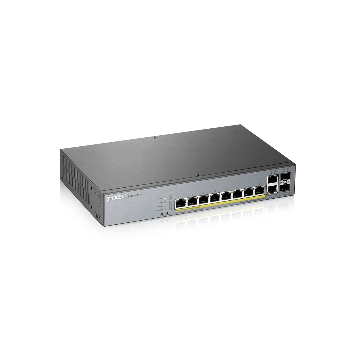 ZyXEL GS1350-12HP-EU0101F - Managed - L2 - Gigabit Ethernet (10/100/1000) - Power over Ethernet (PoE) - Rack mounting