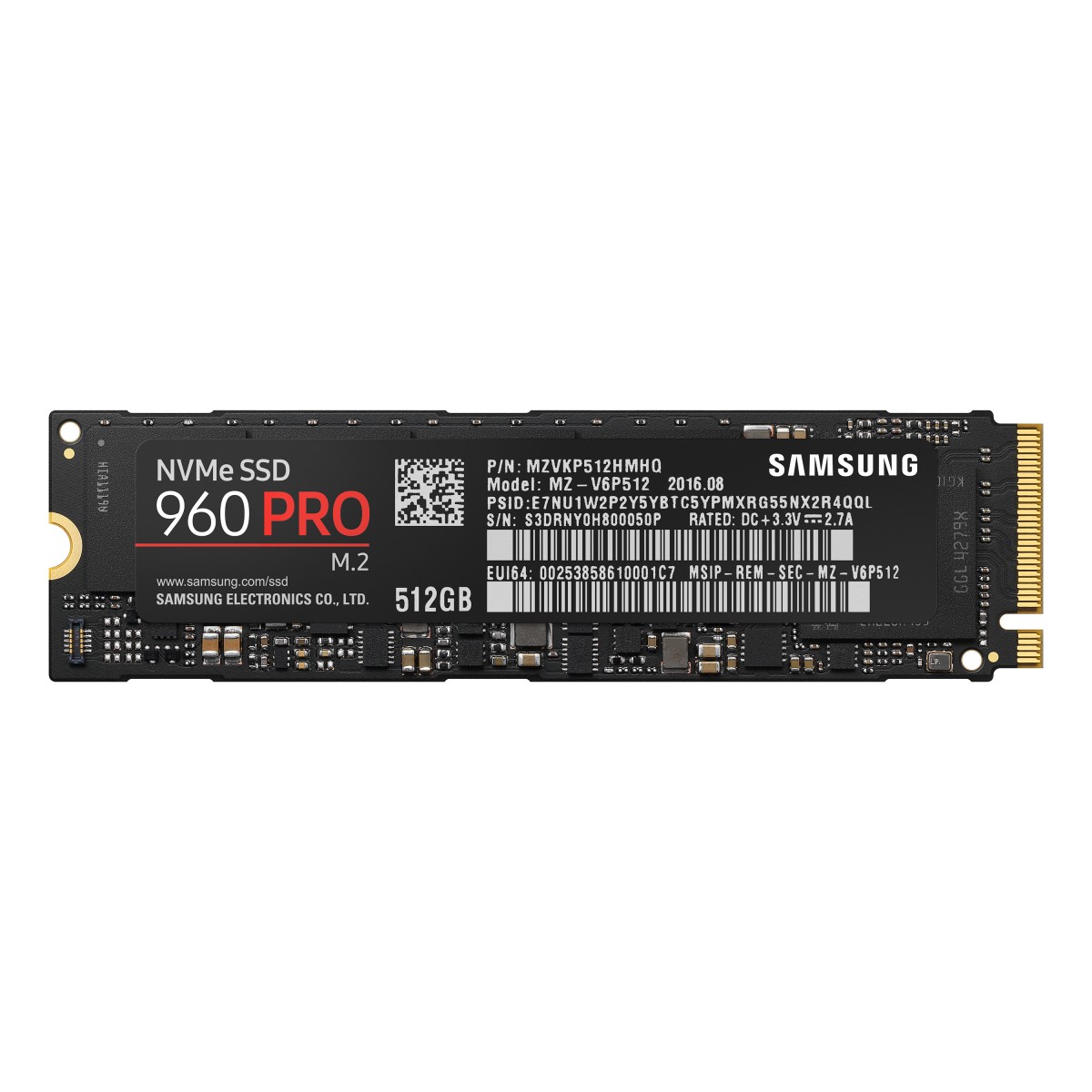 Samsung 960 PRO MZ-V6P512BW 2.5 NVMe 512 GB - Solid State Disk - Internal
