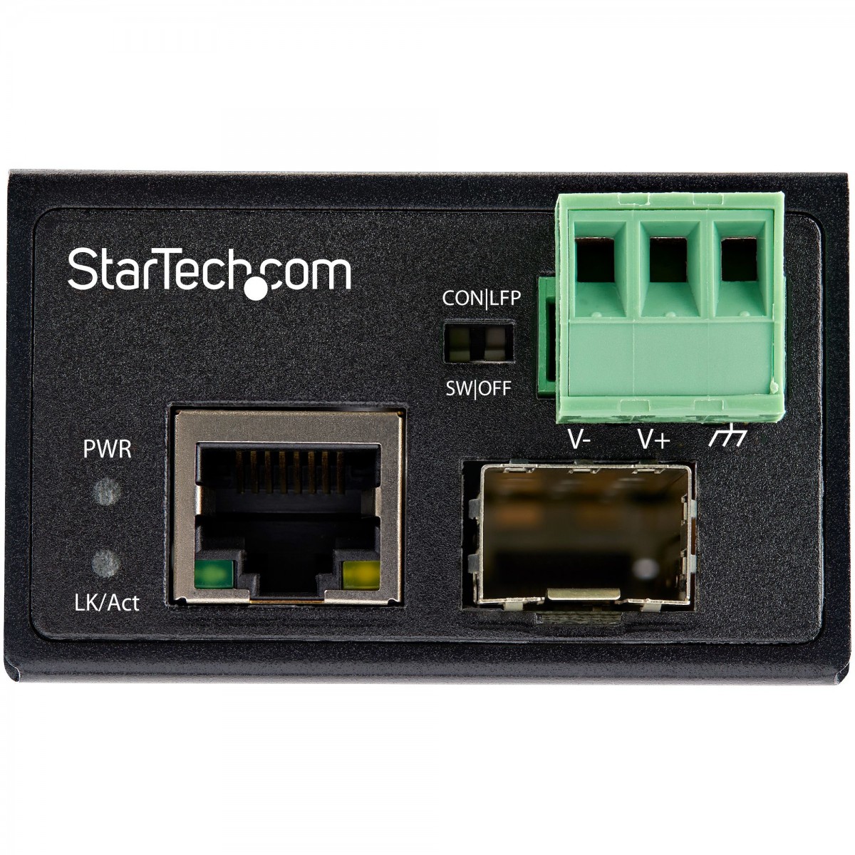 StarTech.com Industrial Fiber to Ethernet Media Converter - 100Mbps SFP to RJ45/Cat6 - Singlemode/Multimode Optical Fiber to Cop