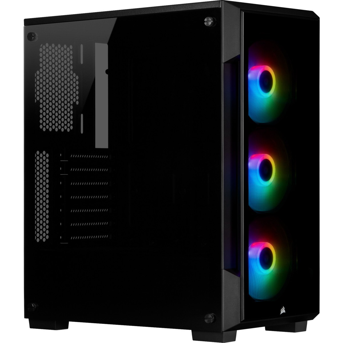 Corsair iCUE 220T RGB - Midi Tower - PC - Steel - Tempered glass - Black - Red-Green-Blue - Case fans