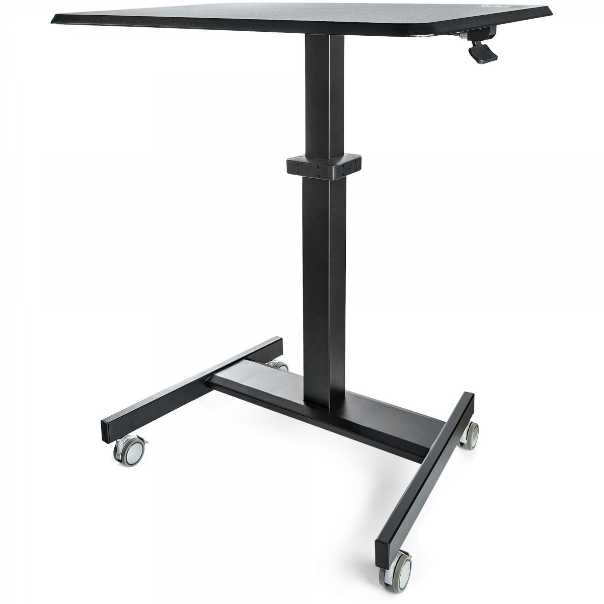 StarTech.com Mobile Standing Desk - Portable Sit Stand Ergonomic Height Adjustable Cart on Wheels - Rolling Computer-Laptop Work