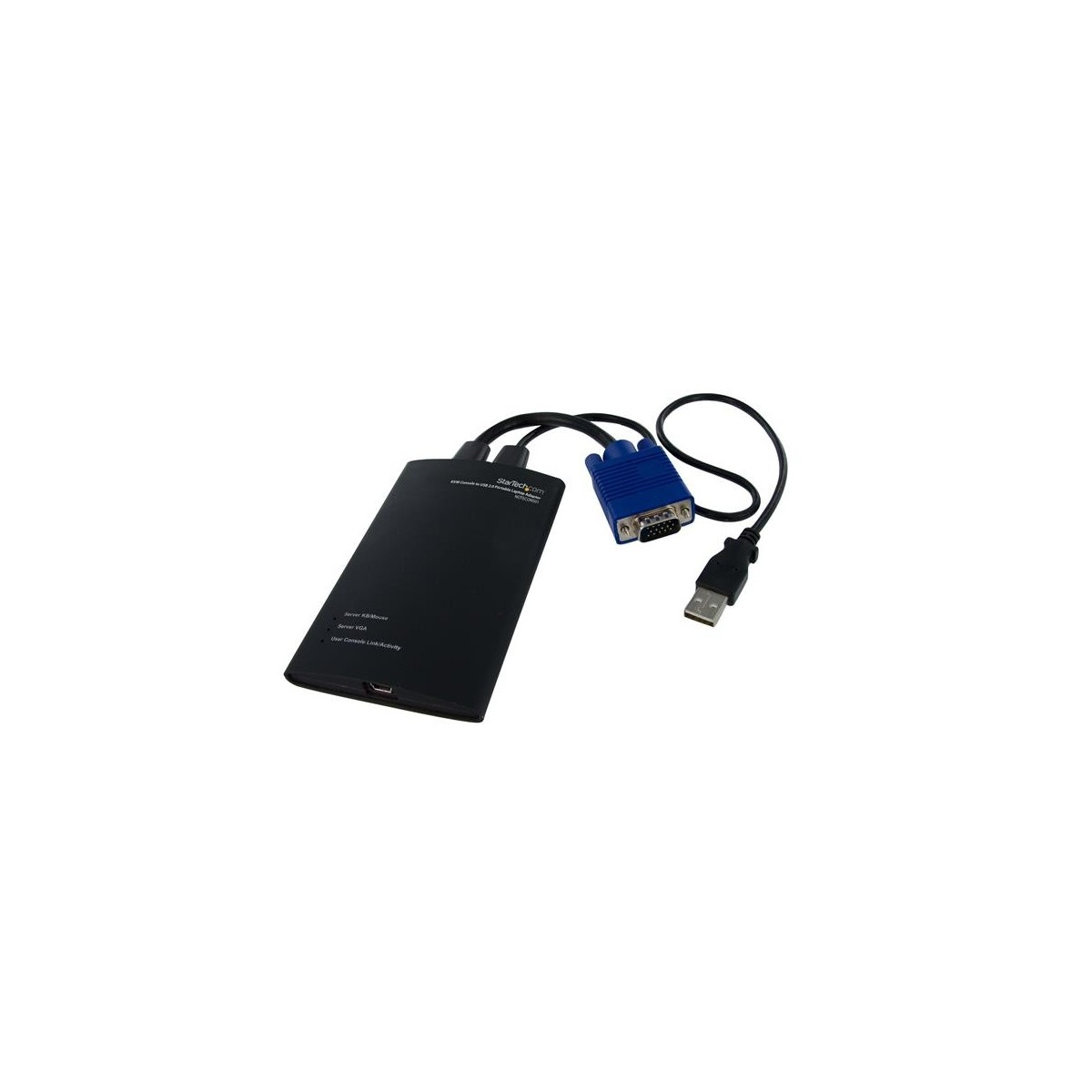 StarTech.com KVM Console to USB 2.0 Portable Laptop Crash Cart Adapter - USB - USB - VGA - Black - USB Mini-B - PS-2 + USB 2.0 A