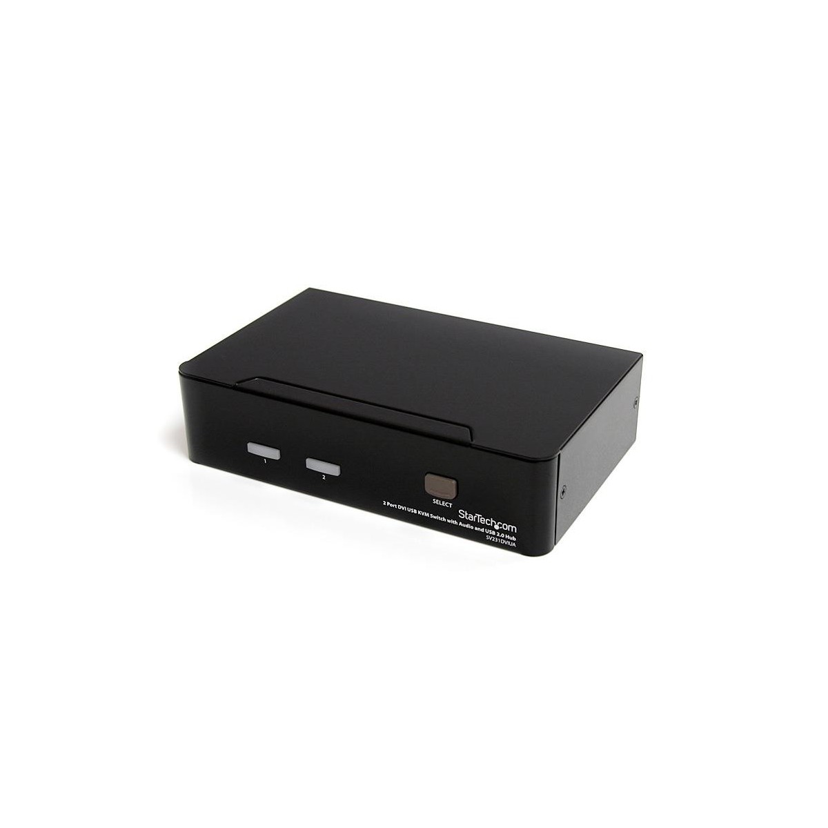 StarTech.com 2 Port DVI USB KVM Switch with Audio and USB 2.0 Hub - 1920 x 1200 pixels - Black