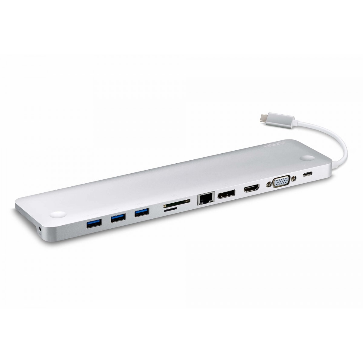 ATEN UH3234 - Wired - USB 3.2 Gen 1 (3.1 Gen 1) Type-C - USB Type-A - 10,100,1000 Mbit/s - Silver - MicroSD (TransFlash) - SD