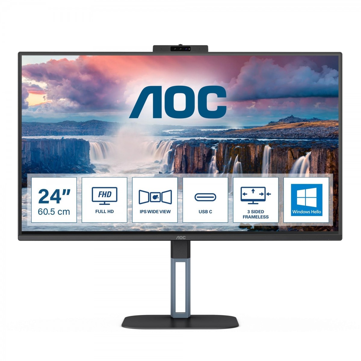 Monitor AOC 23,8 24V5CW-BK HDMI DP USB-C głośniki 5Wx2