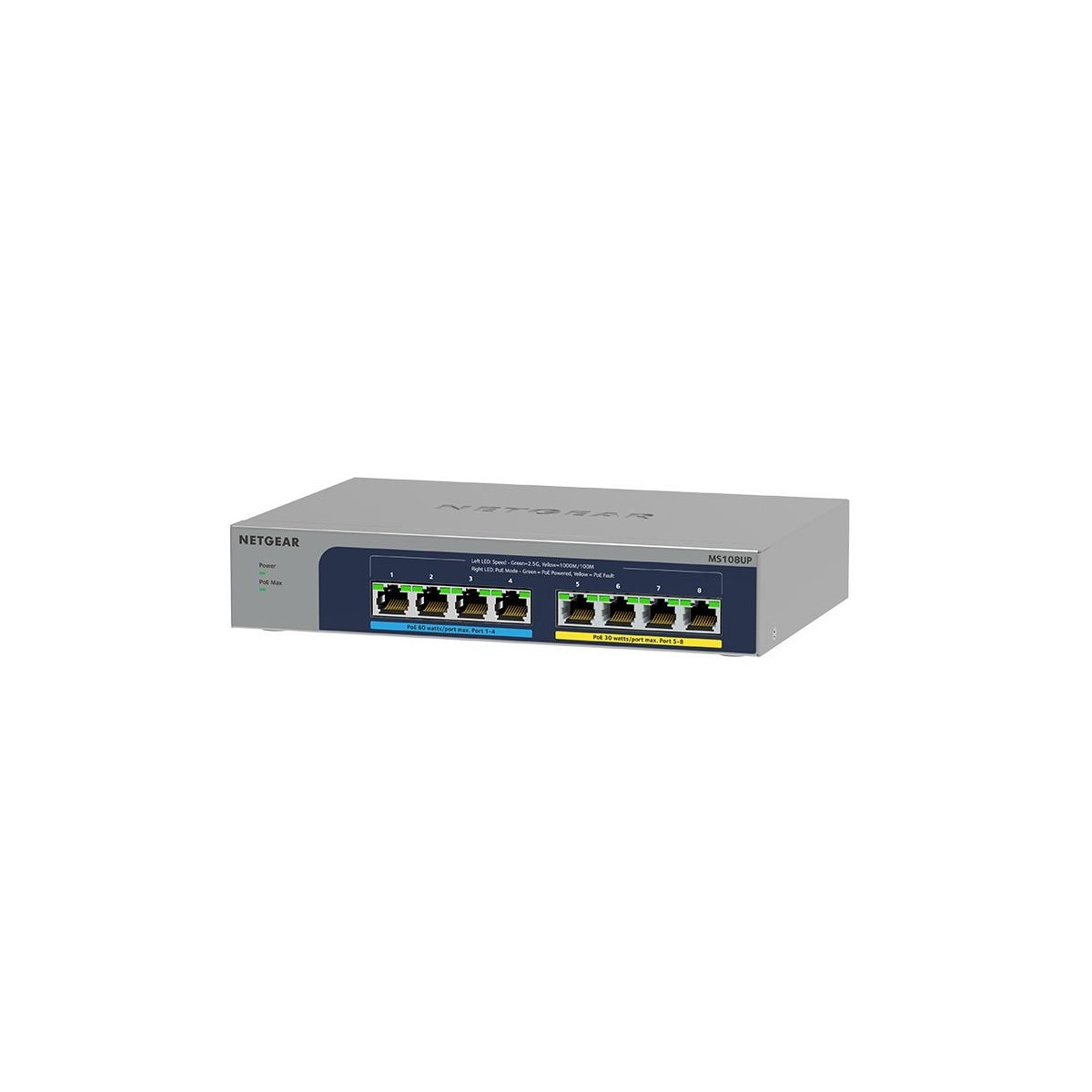Netgear MS108UP 8-Port Ultra60 PoE++ Multi-Gigabit 2.5G Ethernet Unmanaged Switch mit 230W