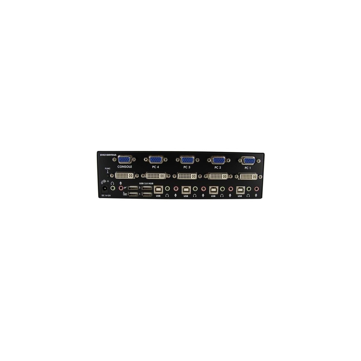 StarTech.com 4 Port DVI VGA Dual Monitor KVM Switch USB with Audio  USB 2.0 Hub - 1920 x 1200 pixels - 18 W - Black