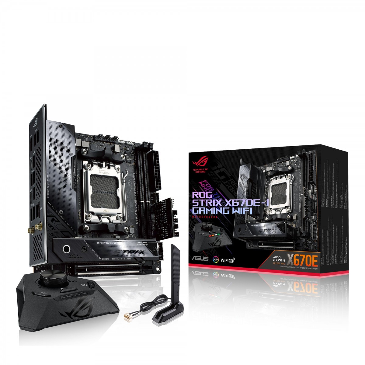 ASUS ROG STRIX X670E-I GAMING WIFI ITX Mainboard Sockel AM5 WIFI-M.2-USB4-C-HDMI