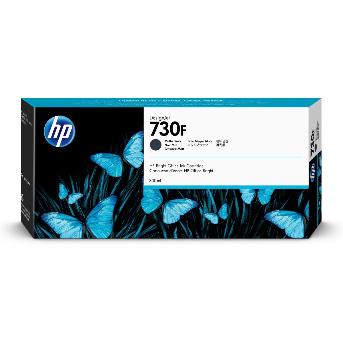 HP 730F 300-ml Matte Black DesignJet Ink Cartridge - Original - Dye-based ink - Matte black - HP - HP DesignJet T1700 Printer - 