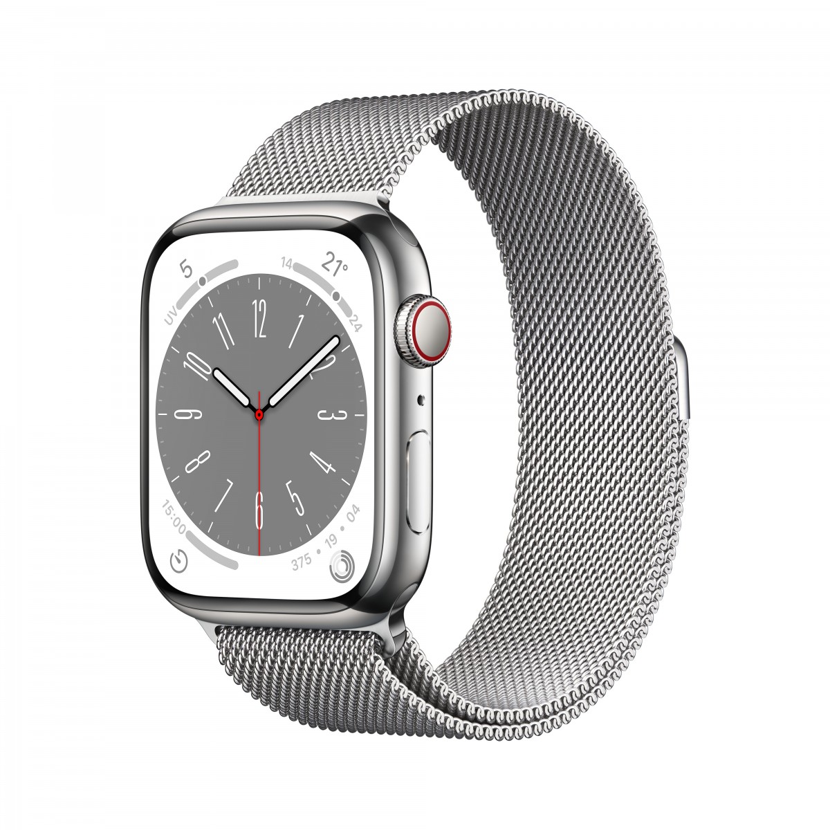 Apple Watch Series 8 GPS+ Cellular 45mm Silver Stainless Steel Case with Milanese