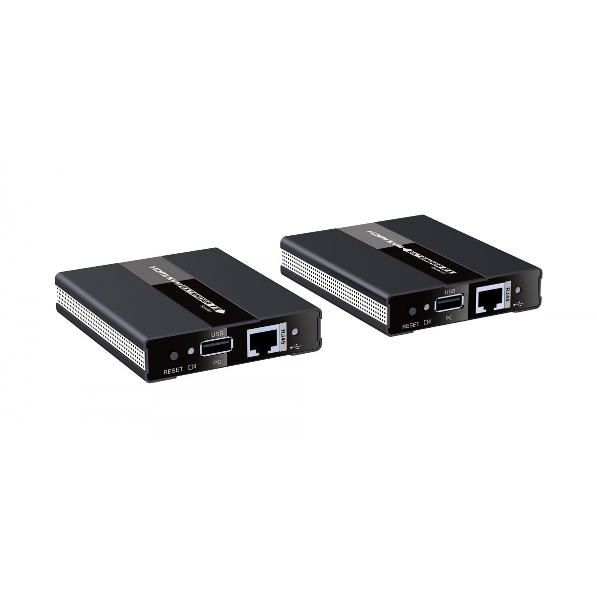 IC Intracom Techly IDATA-HDMI-KVM60 - Transmitter  receiver - Wired - 60 m - Cat5,Cat5e,Cat6 - Black - Aluminium