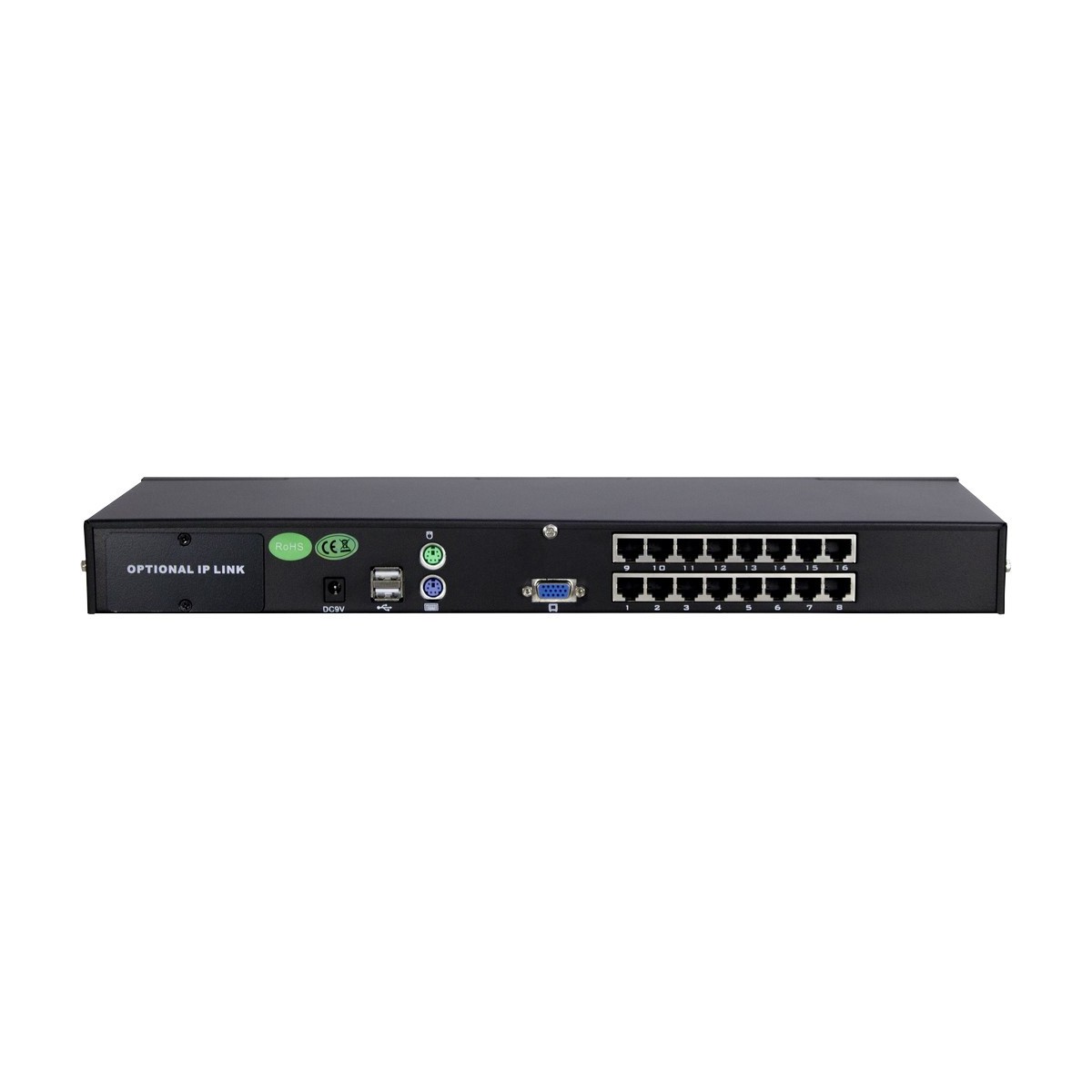 Inter-Tech KVM KS-3116 - 1920 x 1080 pixels - Ethernet LAN - Full HD - Rack mounting - Black