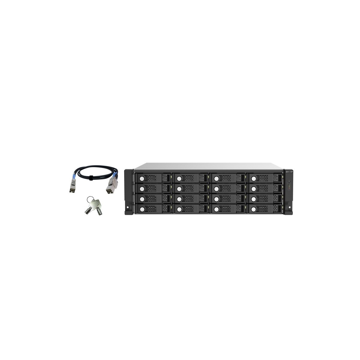 QNAP TL-R1620Sep-RP - HDD-SSD enclosure - 2.5-3.5 - SAS-3 - Serial ATA III - Hot-swap - Rack mounting - Black - Grey
