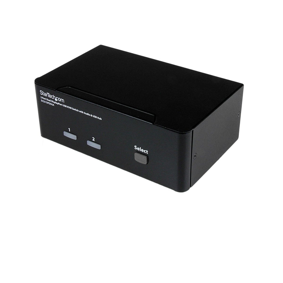 StarTech.com 2 Port Dual DisplayPort USB KVM Switch with Audio  USB 2.0 Hub - 3840 x 2400 pixels - 4K Ultra HD - 18 W - Black