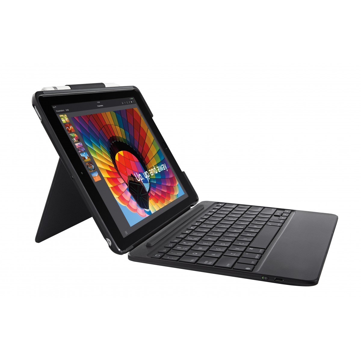 Logitech Slim Combo - QWERTZ - German - Apple - iPad 5-6 - Graphite - PU plastic