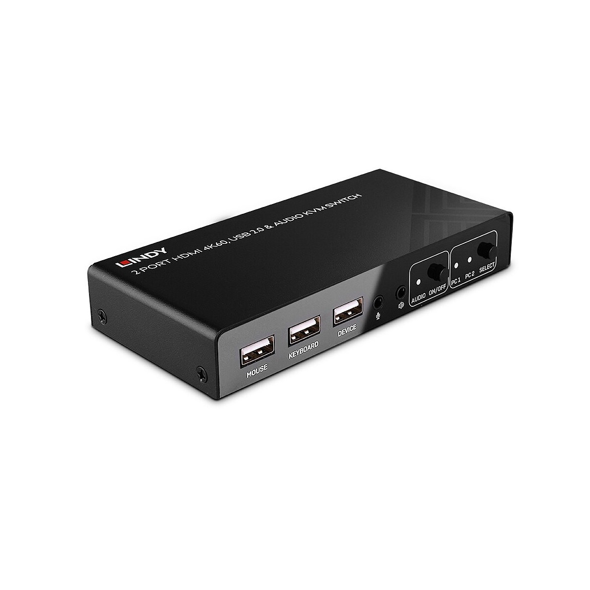 Lindy 2 Port KVM Switch HDMI 4K60, USB 2.0  Audio - Kvm Switch - 2-port