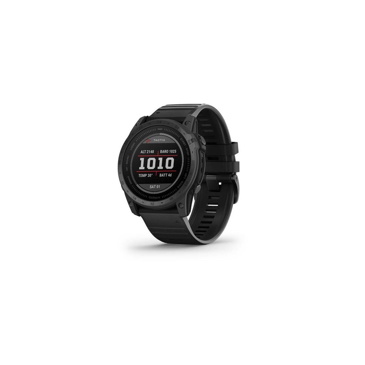 Garmin Išmanusis laikrodis Garmin tactix 7 Standard Edition, Juodos spalvos taktinis GPS laikrodis su silikoniniu dirželiu