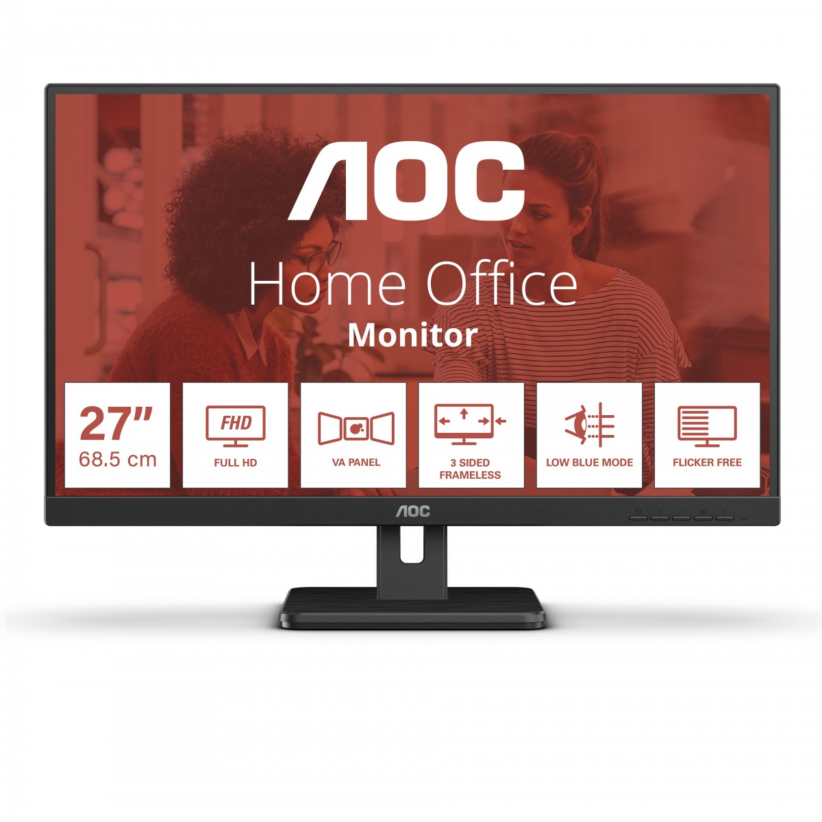 AOC 27E3UM-BK 27inch FHD VA 75Hz 4ms 300cd-m2 D-sub HDMI 1.4x2 DPx2