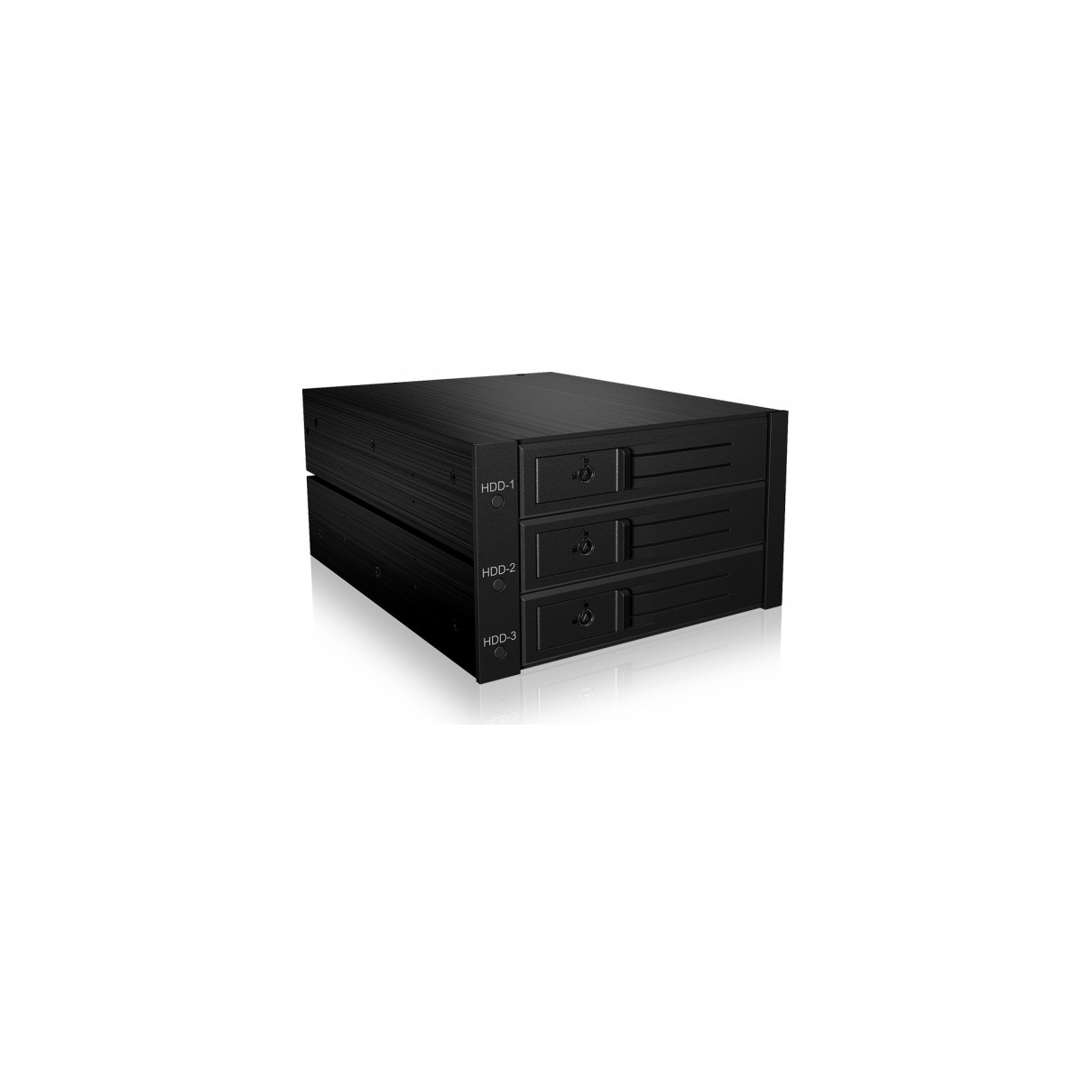 ICY BOX IB-563SSK - 2x 5.25 - Storage drive tray - 2.5 - SATA - SATA II - SATA III - Black - Aluminium