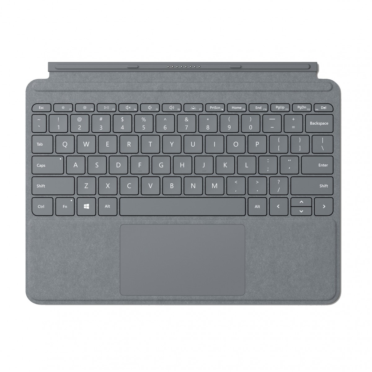 Microsoft Surface Go Type Cover - Trackpad - Microsoft - Surface Go 2 Surface Go - Charcoal - Alcantara - Docking