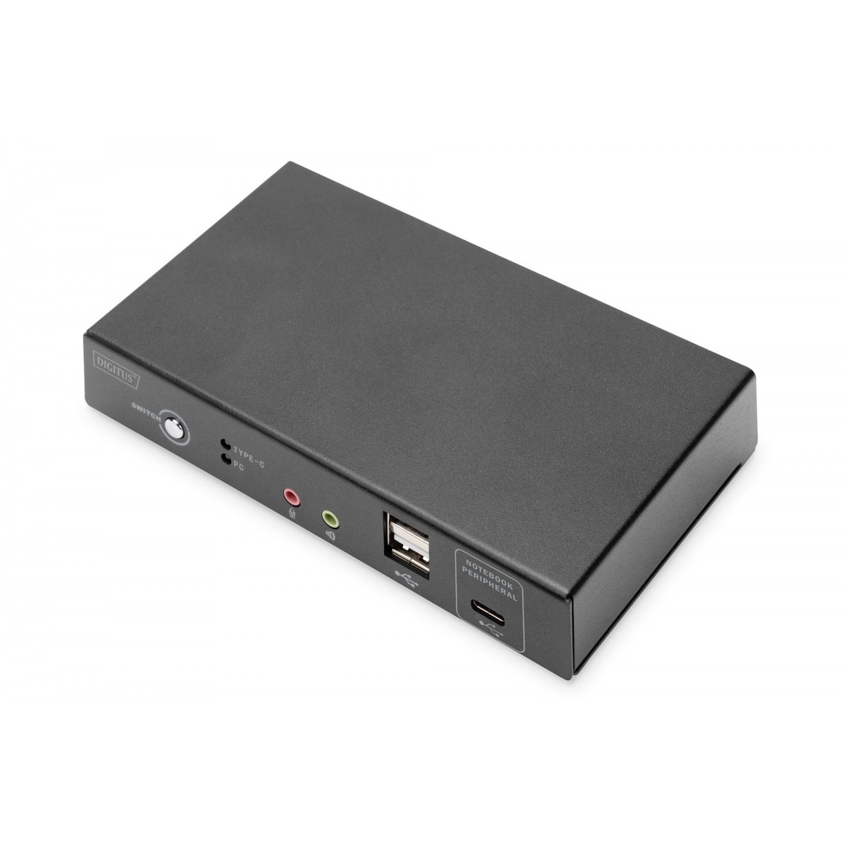 DIGITUS KVM Switch - 2 Port - 4K30Hz - USB-C-USB-HDMI in - HDMI out - Network - 3840 x 2160 pixels - Ethernet LAN - 4K Ultra HD 