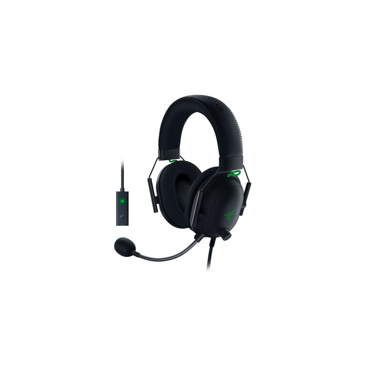 Razer Blackshark V2 - Headset - Head-band - Gaming - Black - Green - Binaural - Rotary