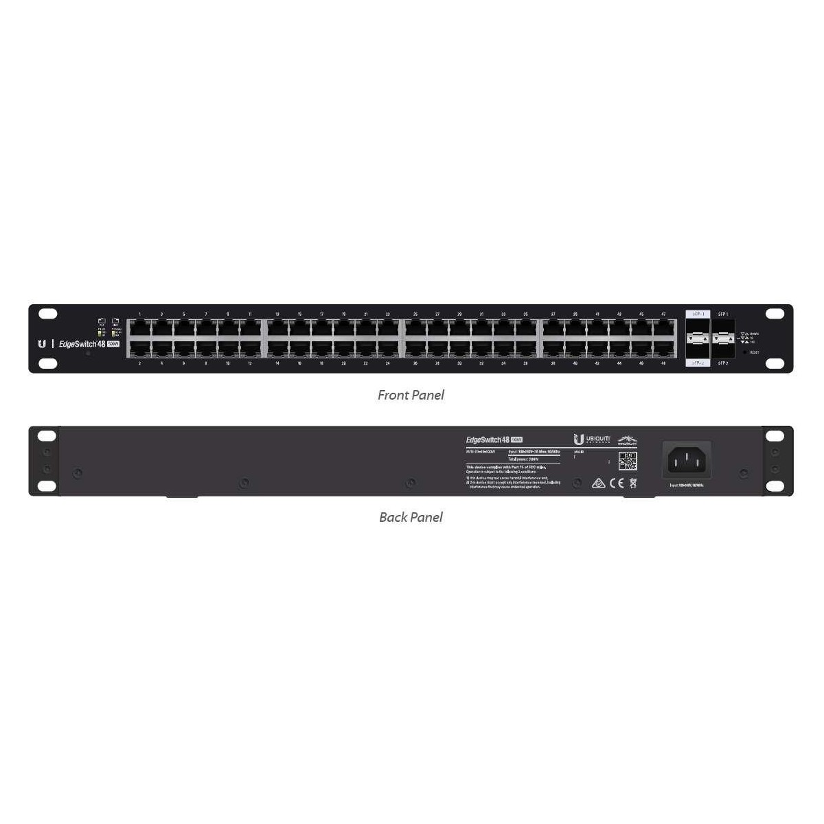 Ubiquiti Networks ES-48-500W network switch Managed L2-L3 Gigabit Ethernet (10-100-1000) Power over Ethernet (PoE) 1U Black (ES-