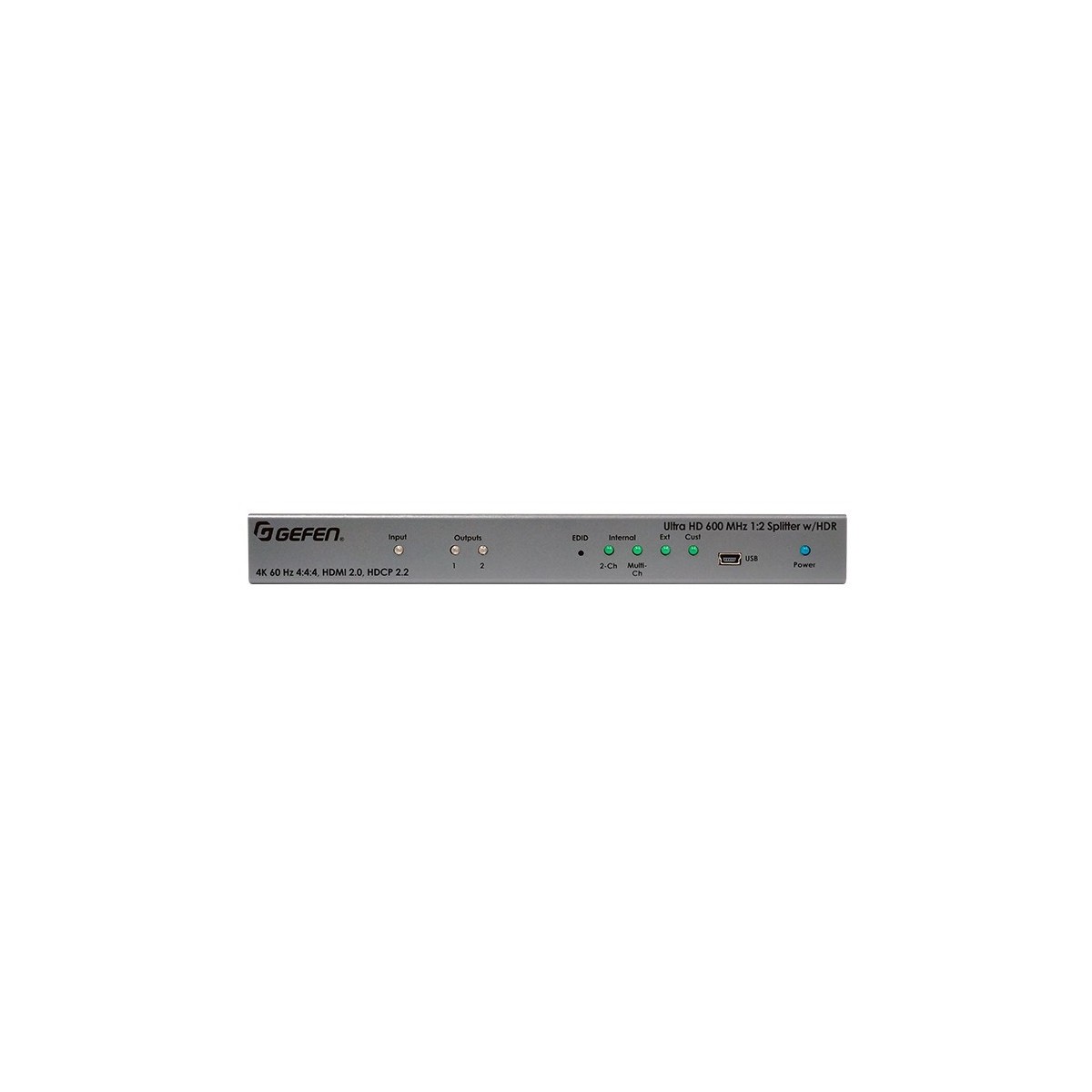 Gefen EXT-UHD600-12 - HDMI - 2x HDMI - 4096 x 2160 pixels - Gray - 10 bit - 600 MHz