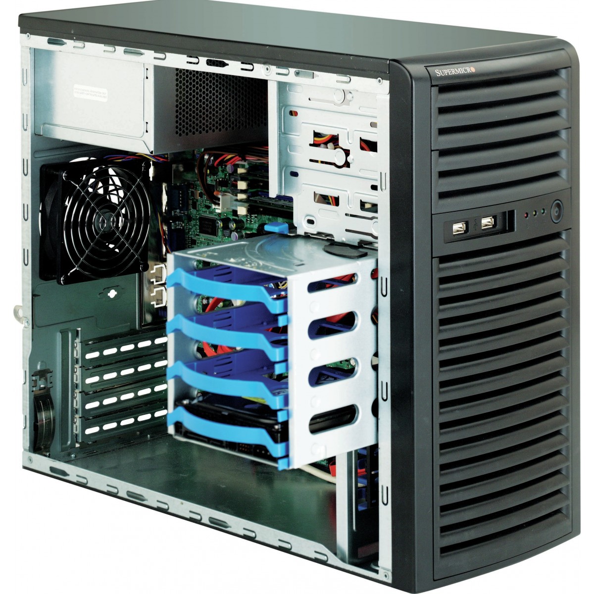 Supermicro 731i-300B Mini-Tower Black Server Case with 300W 80PLUS Bronze Power Supply - Mini Tower - Server - Metal - Black - M