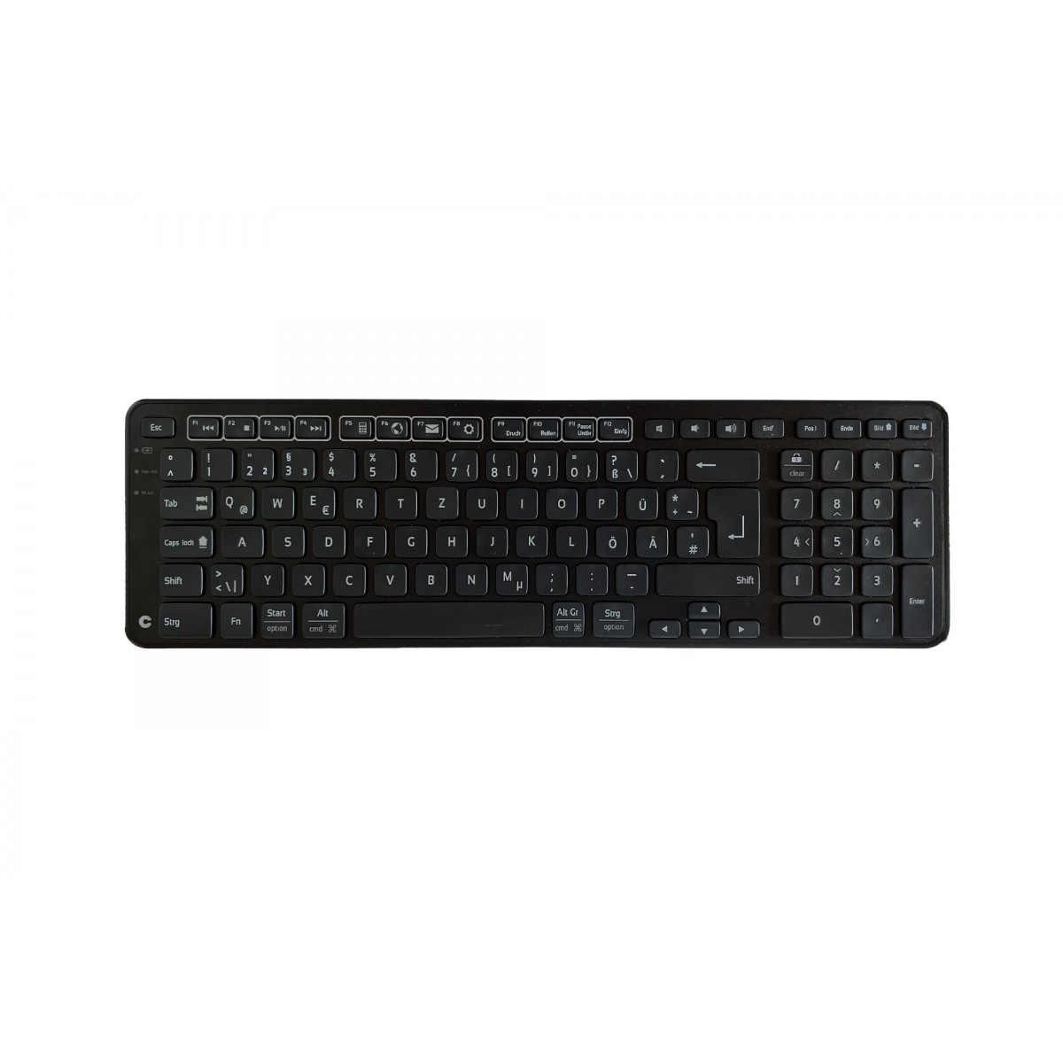 Contour Design Balance Keyboard BK Wireless-DE Version - Full-size (100%) - RF Wireless + USB - QWERTZ - Black