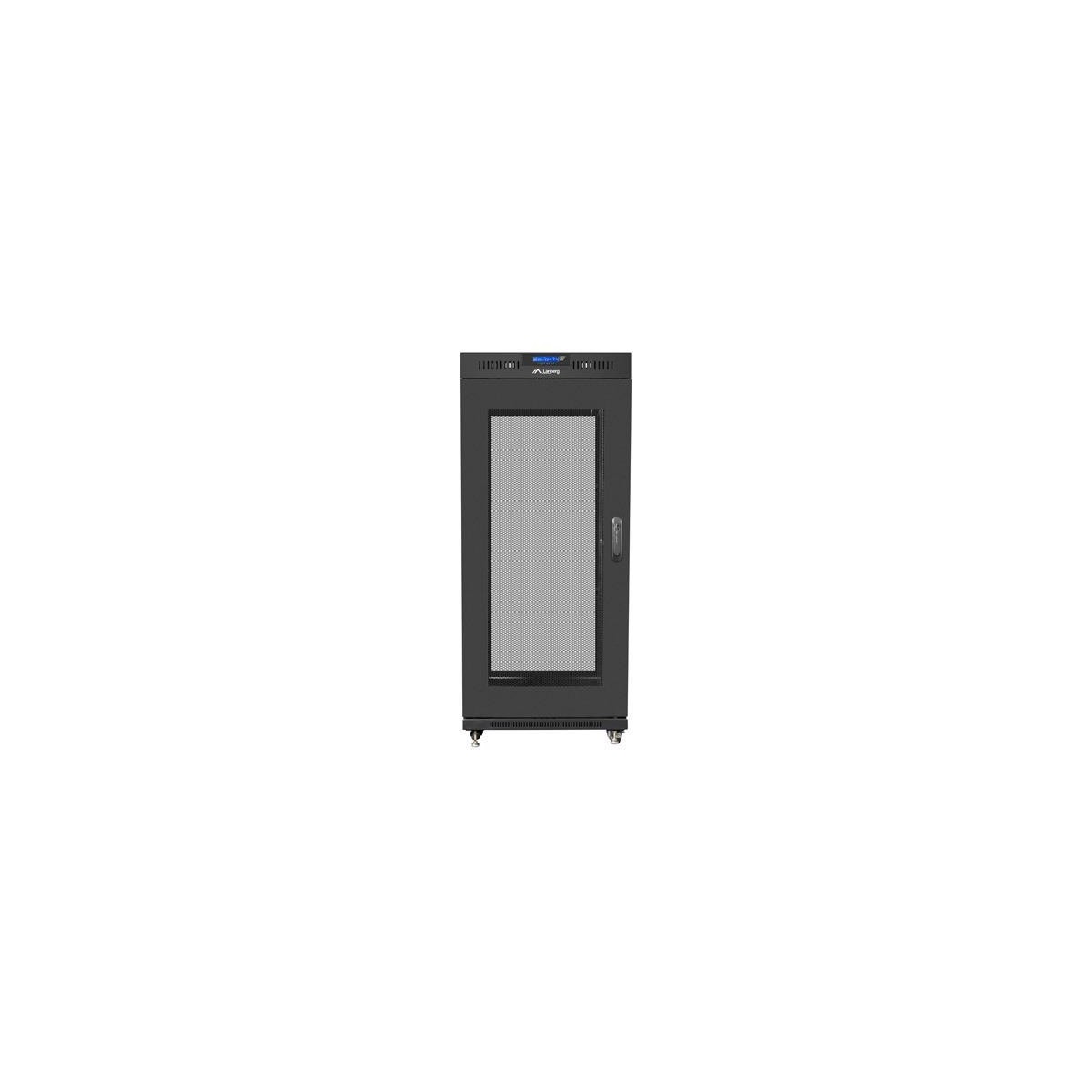 LANBERG Szafa stojąca rack 19inch 15U 800x1000 drzwi perforowane LCD flat pack czarna