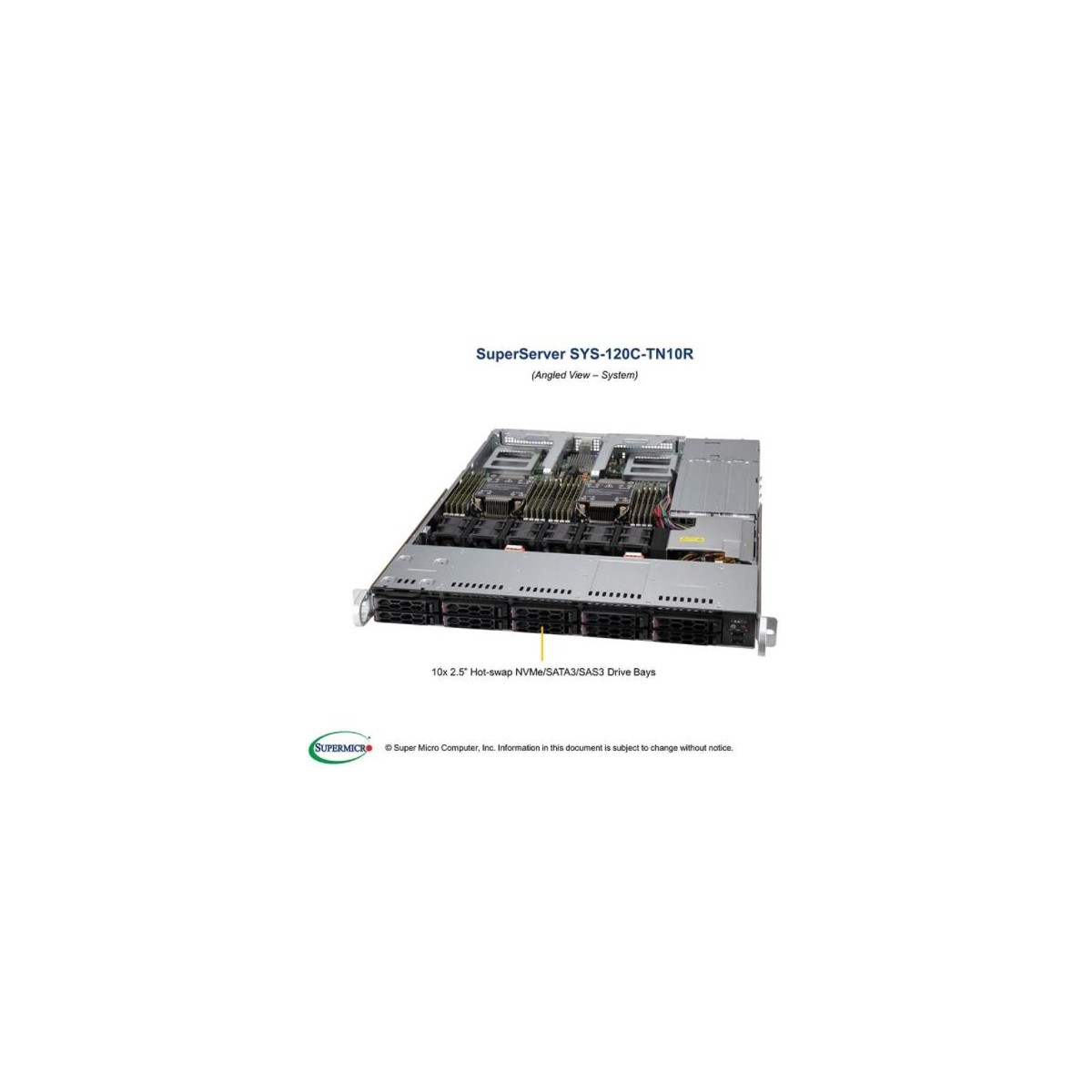 Supermicro SuperServer 120C-TN10R Complete System Only - Barebone - DDR4