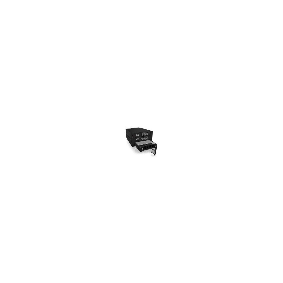 ICY BOX IB-553SSK - 2x 5.25 - Storage drive tray - 2.5 - SATA II - SATA III - Serial Attached SCSI (SAS) - Black - Aluminium