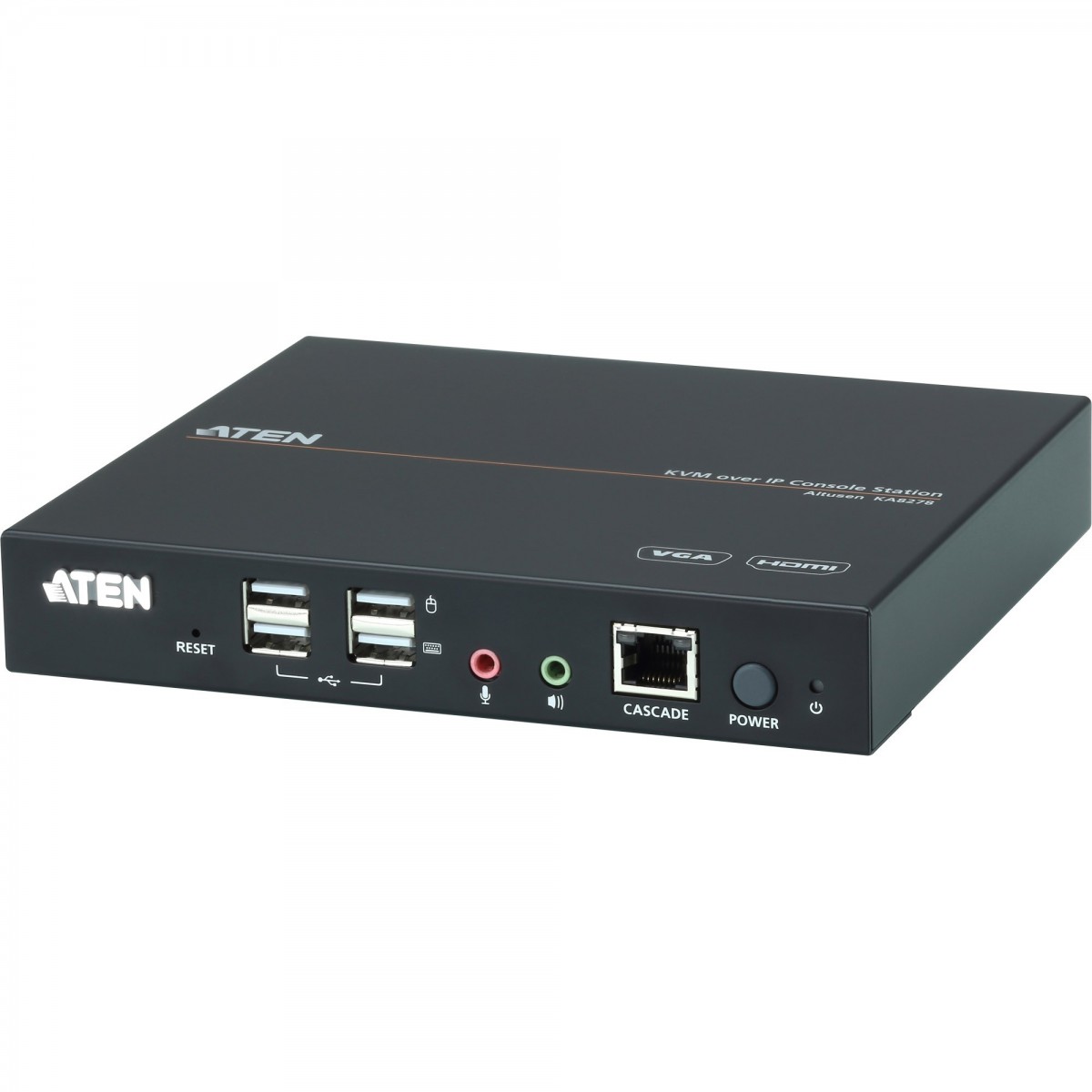 ATEN VGAHDMI KVM over IP Console Station - 1920 x 1200 pixels - Ethernet LAN - Full HD+ - Rack mounting - 6.53 W - Black