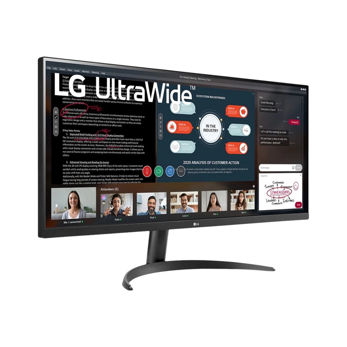 LG 34WP500-B - 86.4 cm (34) - 2560 x 1080 pixels - UltraWide Full HD - LED - 5 ms - Black