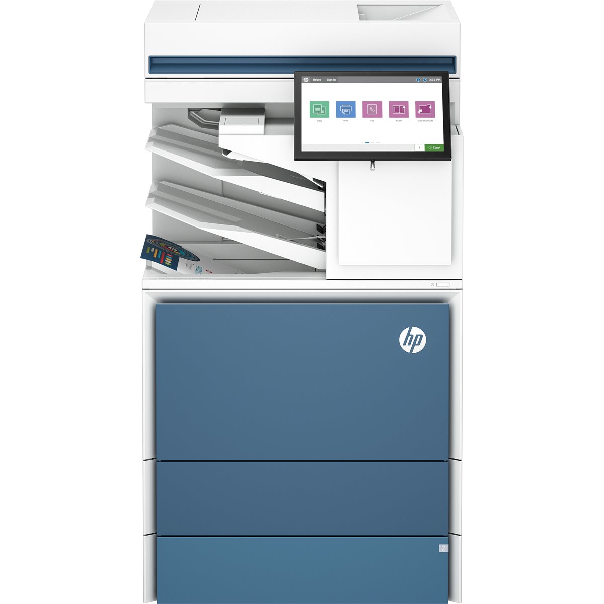 HP Color LaserJet Enterprise Flow MFP X677z Printer - Print - copy - scan - fax (optional) - Flow Touchscreen Stapling TerraJet 