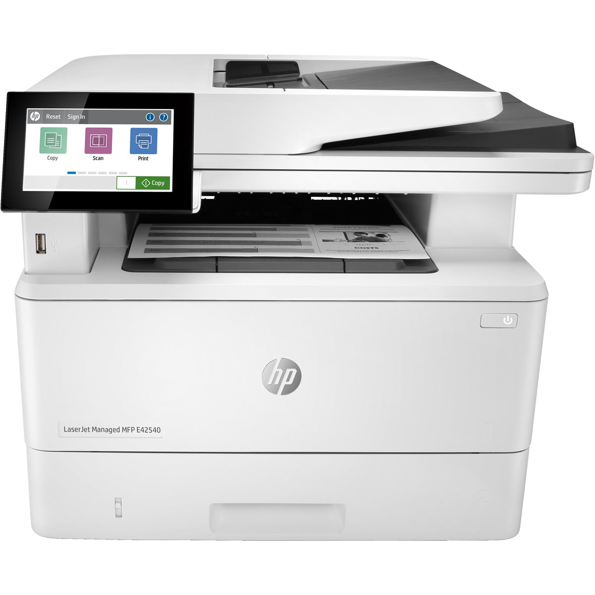 HP LaserJet Managed E42540f - Laser - Mono printing - 1200 x 1200 DPI - Colour copying - A4 - White