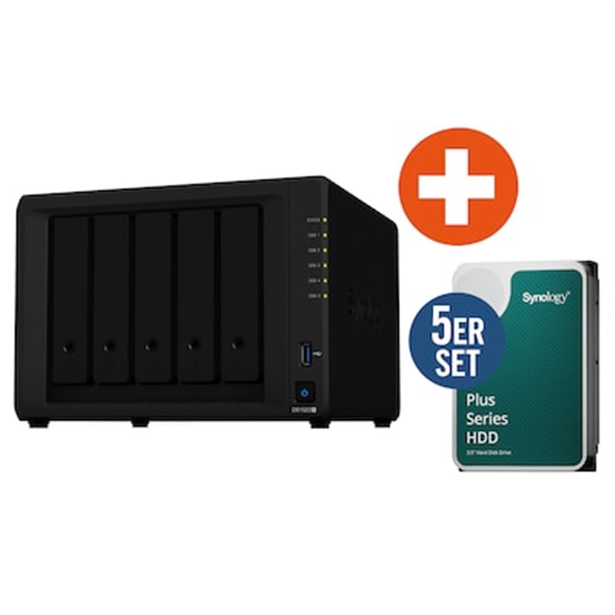 Synology DS1522+ NAS System 5-Bay 30 TB inkl. 5x 6 HDD HAT3300-6T - Storage server - NAS