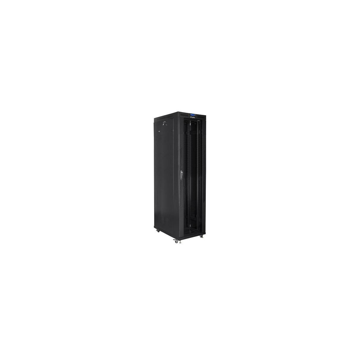 Szafa instalacyjna stojąca 19 47U 800x1000 czarna drzwi szklane LCD Lanberg (flat pack)
