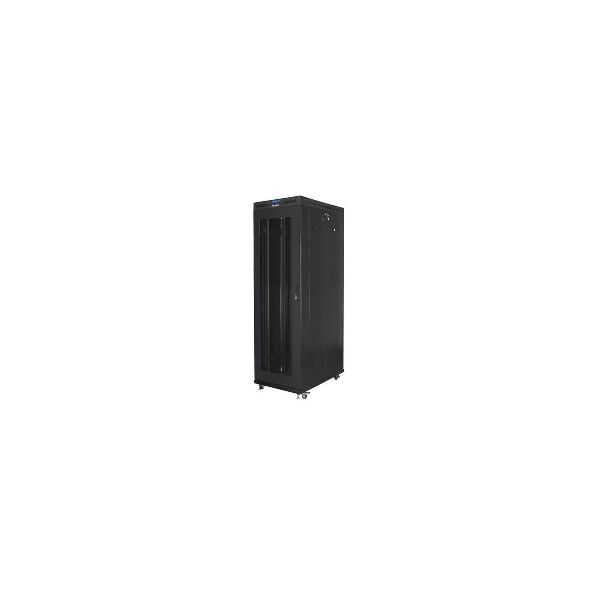 Szafa instalacyjna stojąca 19 42U 800x1200 czarna drzwi perforowane LCD Lanberg (flat pack)