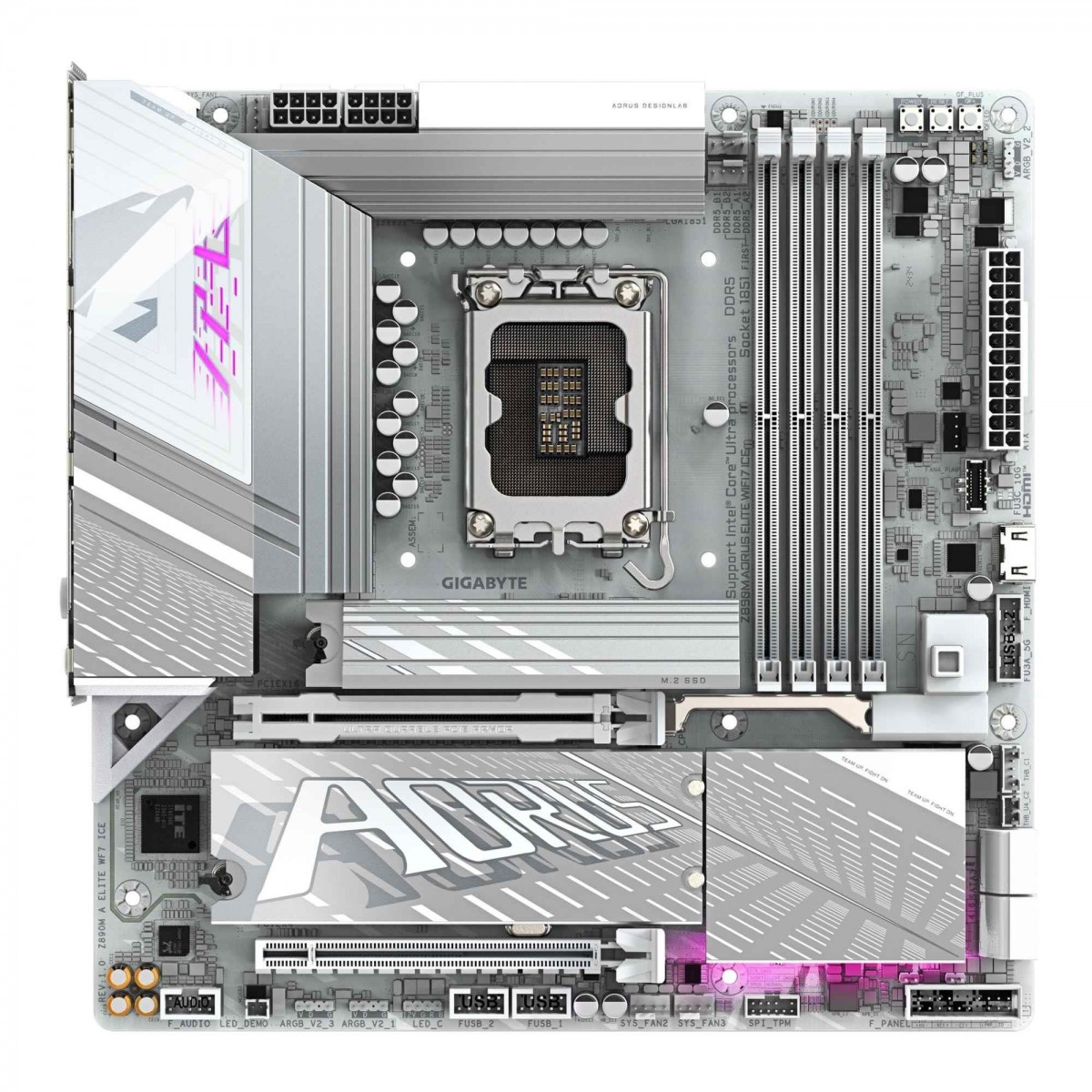 GIGABYTE MB Sc LGA1851 Z890M A ELITE WF7 ICE, Intel Z890, 4xDDR5, 1xDP, 1xHDMI, 1xThunderbolt, WiFi, mATX