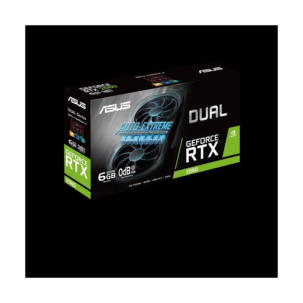 ASUS Dual -RTX2060-6G-EVO - GeForce RTX 2060 - 6 GB - GDDR6 - 192 bit - 7680 x 4320 pixels - PCI Express x16 3.0