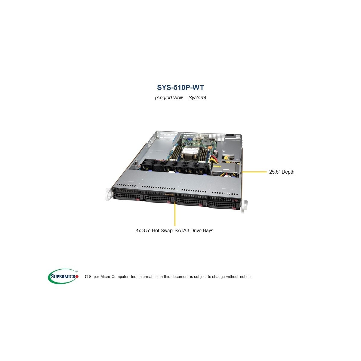 Supermicro SuperServer 510P-WT - 2,000 GB - NVMe