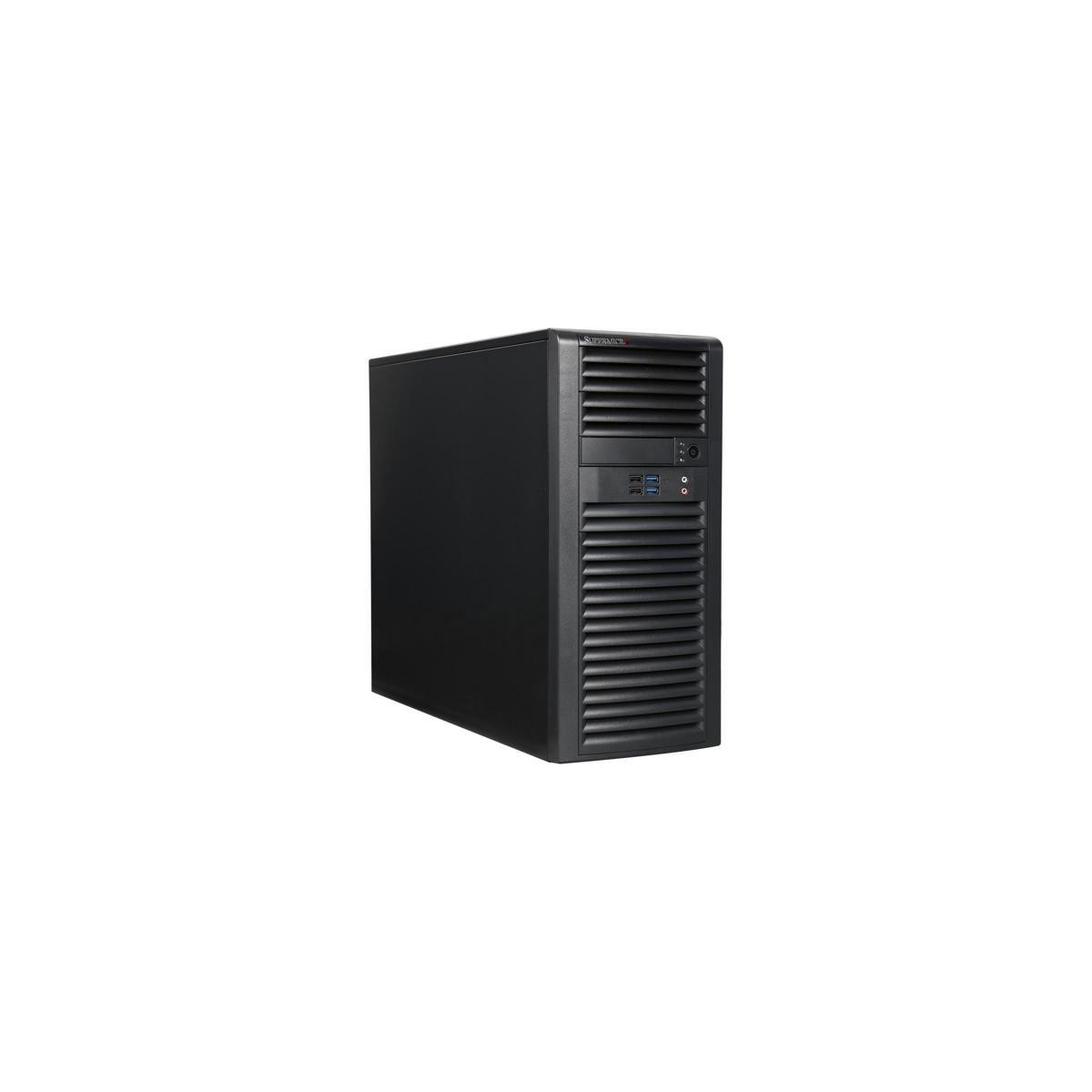 Supermicro 732D4-903B Mid-Tower 900W Black Workstation Case with 900W 80PLUS Gold Power Supply - Midi Tower - Server - Black - A