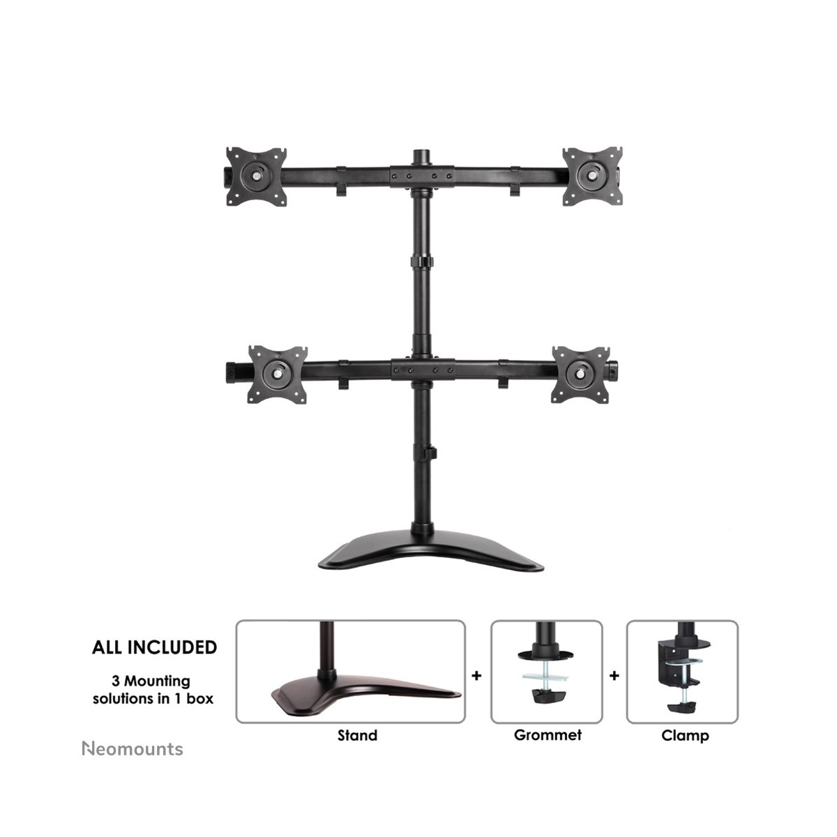 Neomounts by Newstar Select monitor desk mount - Clamp/Bolt-through/Freestanding - 8 kg - 25.4 cm (10) - 68.6 cm (27) - 100 x 10