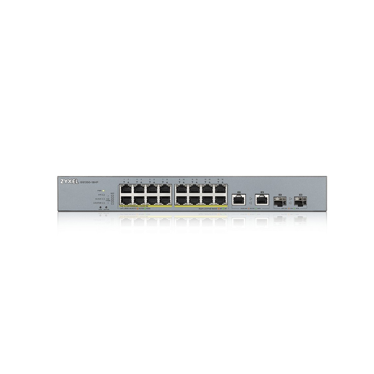 ZyXEL GS1350-18HP-EU0101F - Managed - L2 - Gigabit Ethernet (10/100/1000) - Power over Ethernet (PoE) - Rack mounting