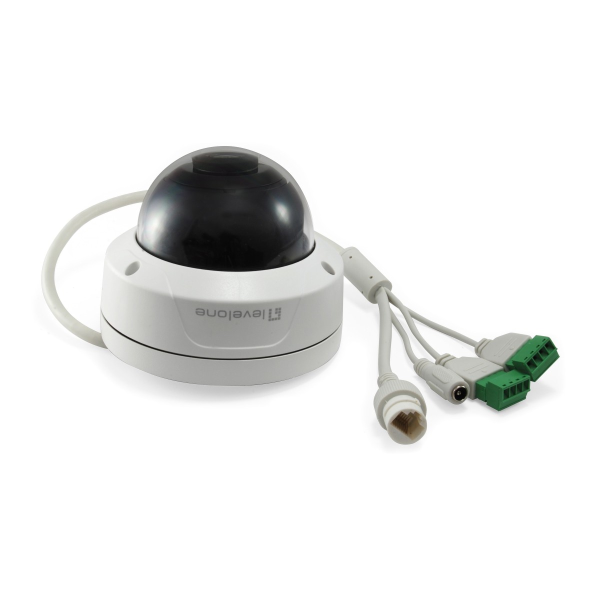 LevelOne GEMINI Fixed Dome IP Network Camera - H.265 - 5-Megapixel - 802.3af PoE - Vandalproof - IR LEDs - two-way audio - Indoo